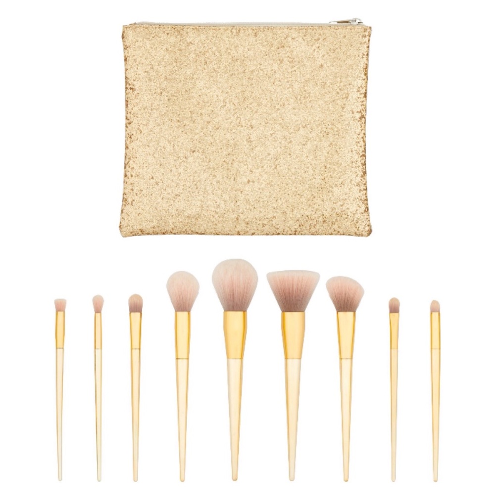 10 pc makeup brush set with brush guards
